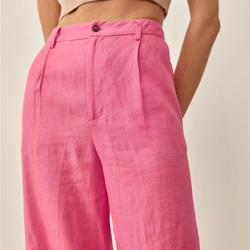 Reformation Petites Tommy Linen pink Pant 2P